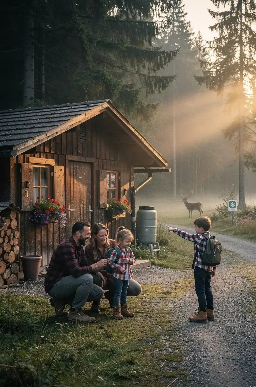 Nahaufnahme von Händen, die Waldboden und Pflanzen berühren, symbolisiert die Verbindung zur Natur.